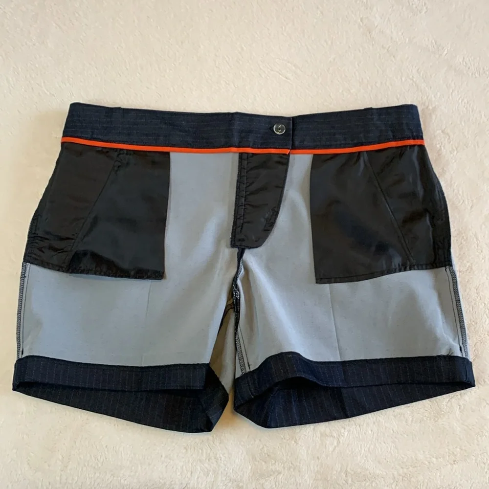 Attention Low Rise Pinstripe Cuffed Shorts
